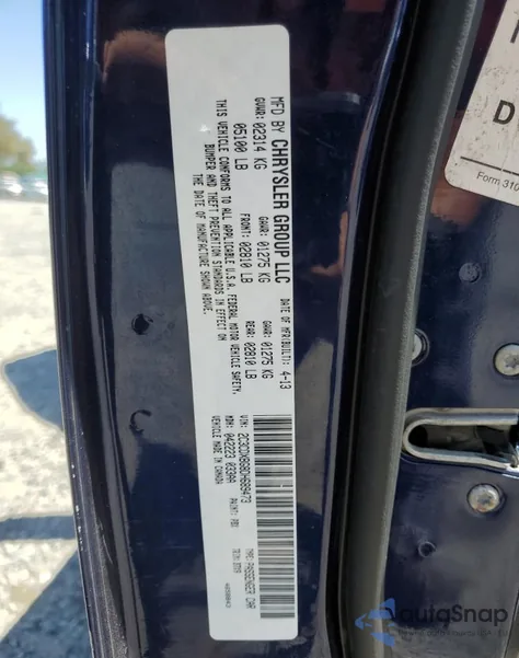 2013 Dodge Charger Se z USA, uszkodzony, nr VIN 2C3CDXBG8DH689473